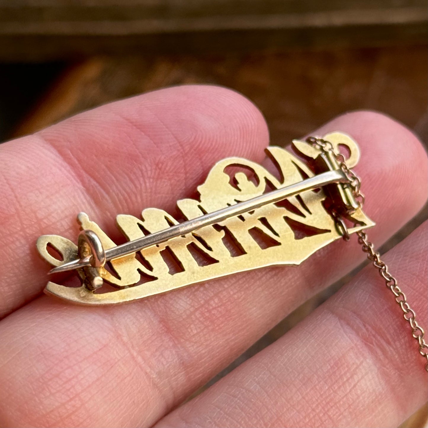 Victorian 'Winnie' 9 Carat Gold Brooch