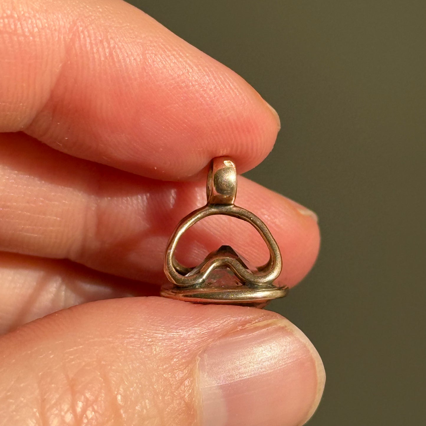 Antique Quartz Intaglio Fob in 9 Carat Gold; Circa 1860