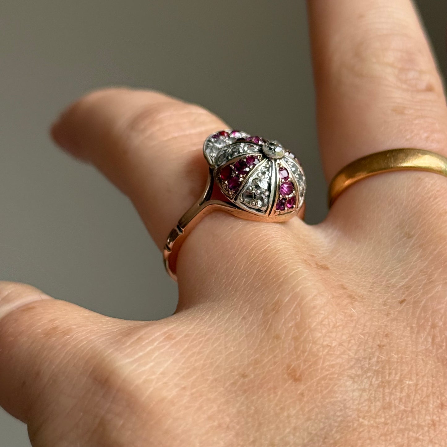 Victorian Novelty Jokey Cap in Diamond & Ruby; Circa 1890