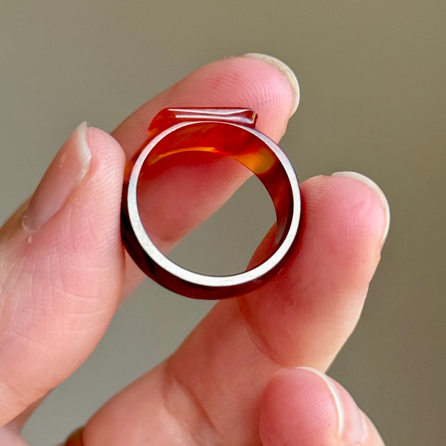 Antique Victorian Carnelian 'M' Signet Ring