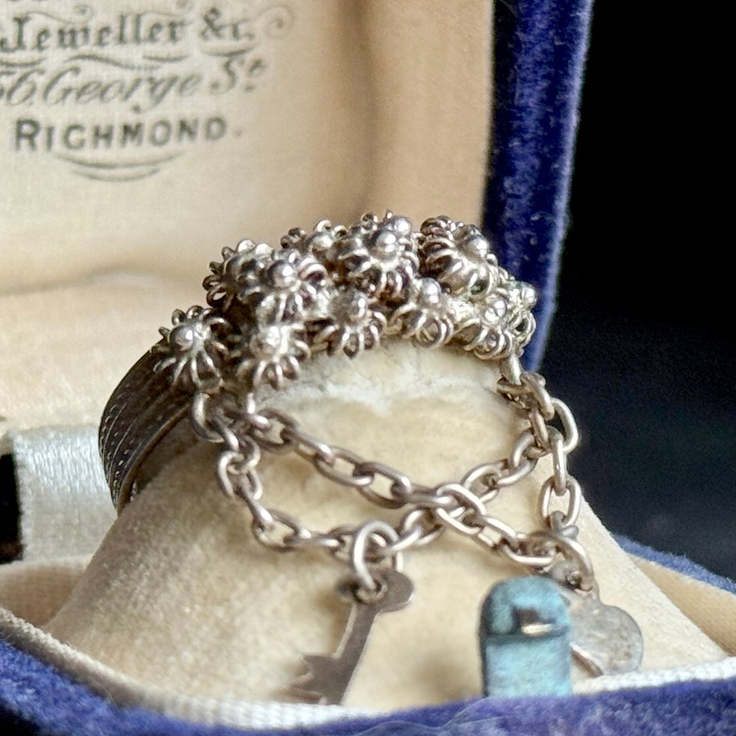 Antique Victorian Italian Cannetille Ring in Silver