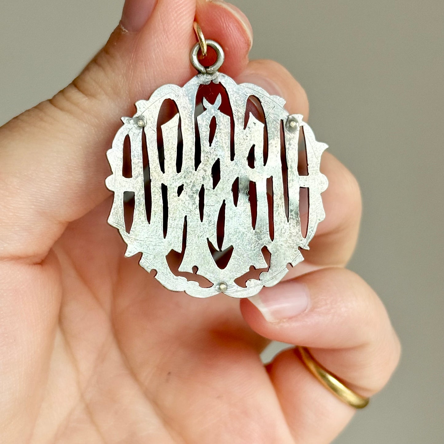 Antique 'Hannah' Pendant in Silver; Circa 1889