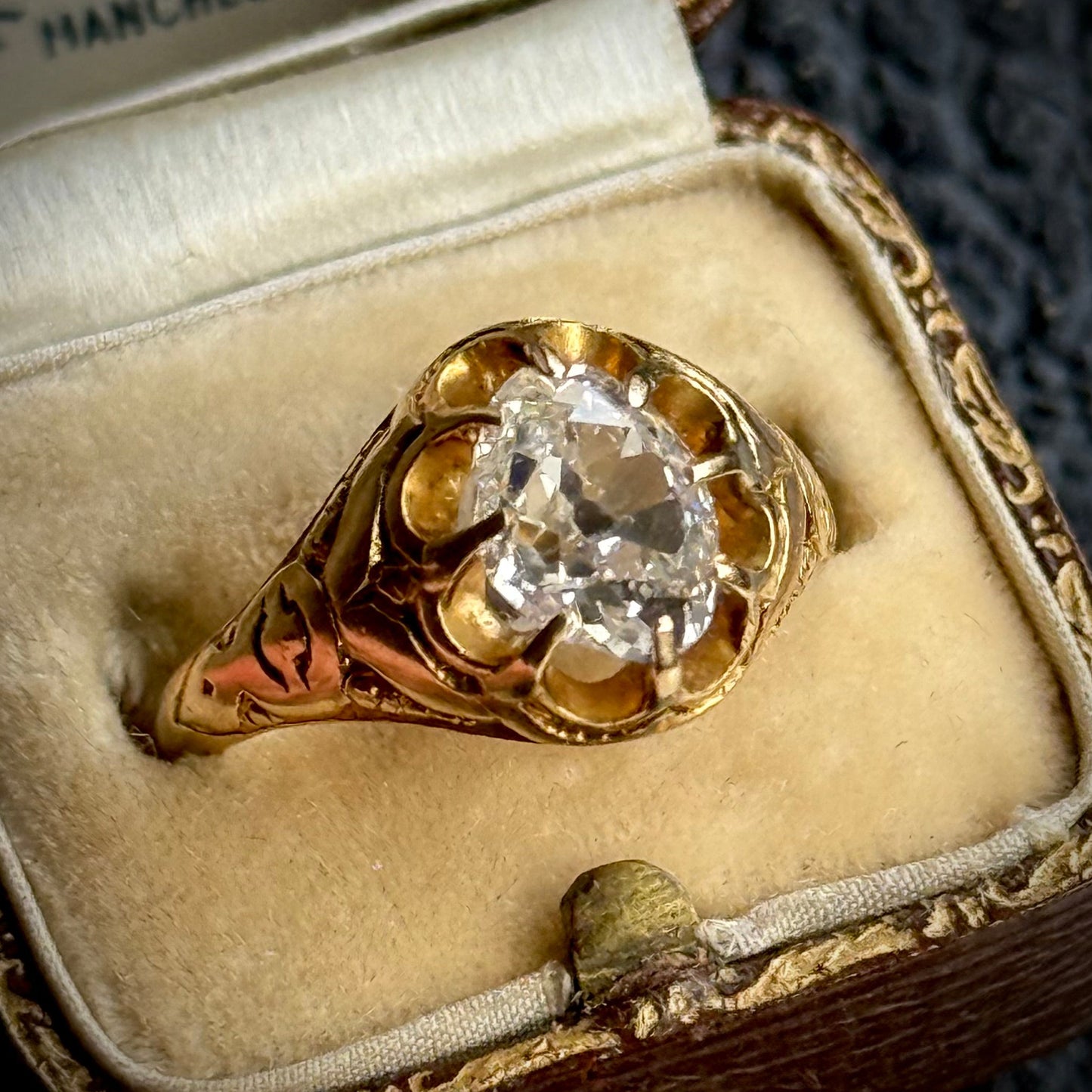 Antique Old Cut Diamond Ring in 15 Carat Gold; Circa 1870