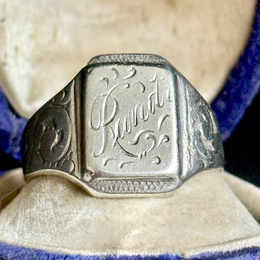 Antique Randi Signet Ring in Sterling Silver