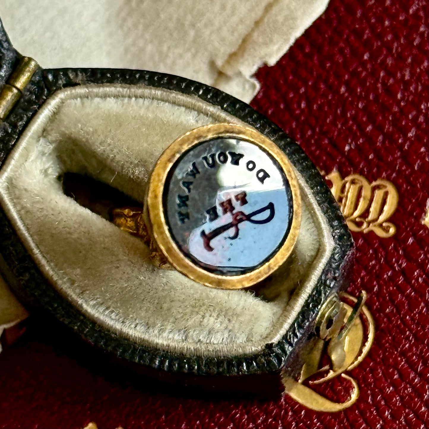 Antique Victorian Whip Motto Fob Pendant