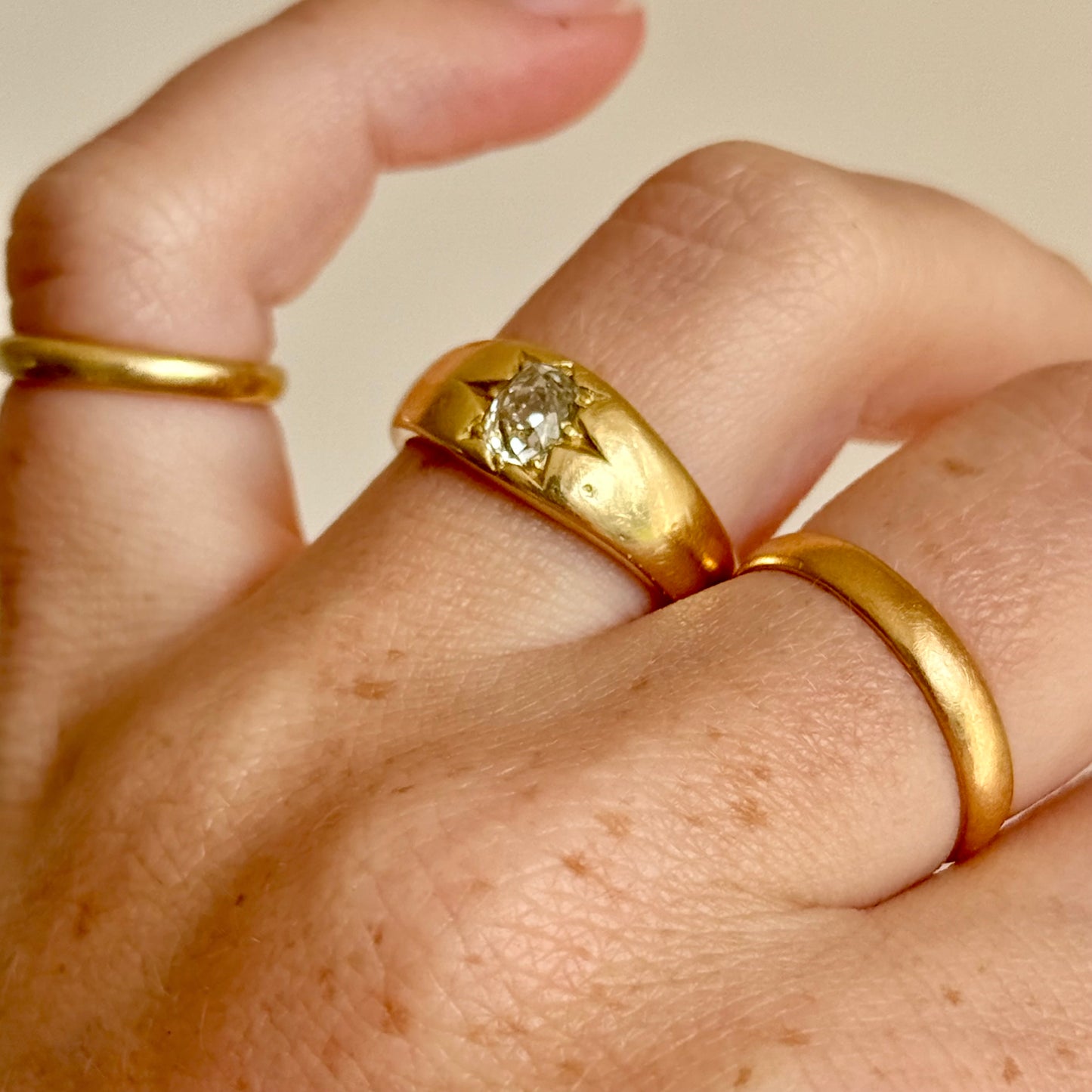 Victorian Oval Old Cut Ring in 18 Carat Gold; Circa 1880