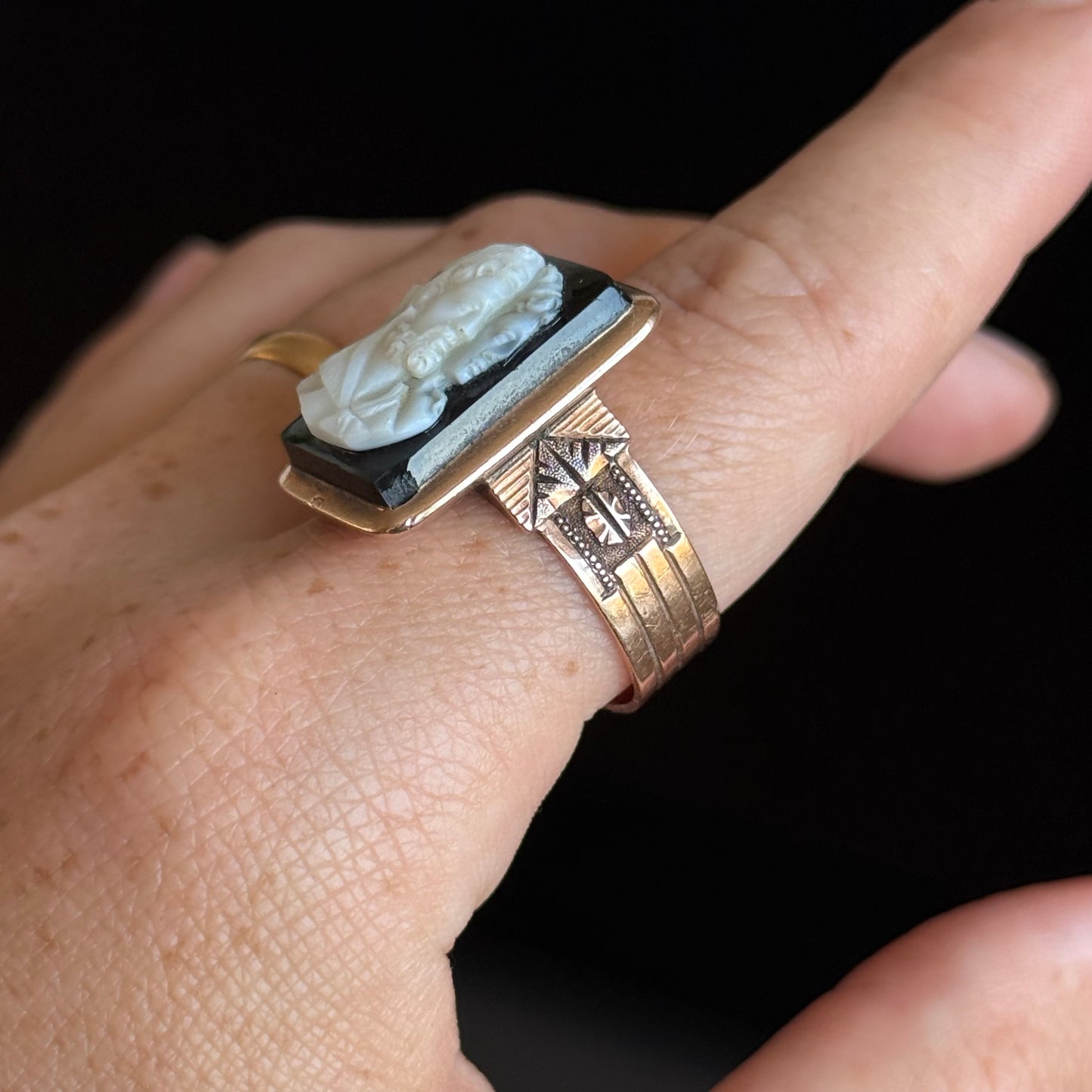 Antique Hercules and Omphale Ring; Circa 1895