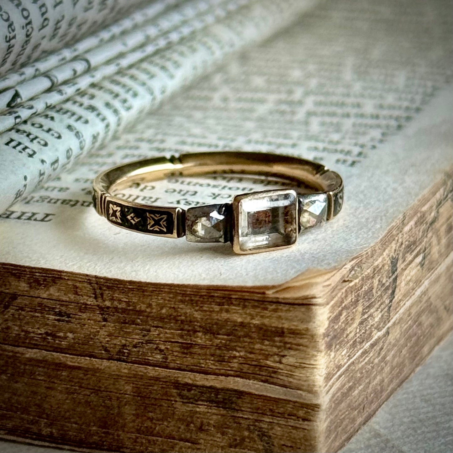 Exceptional Diamond Georgian Mourning Ring; Circa 1750