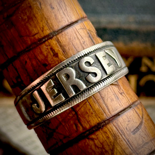 Victorian ‘JERSEY' Ring in Sterling Silver; Circa 1886