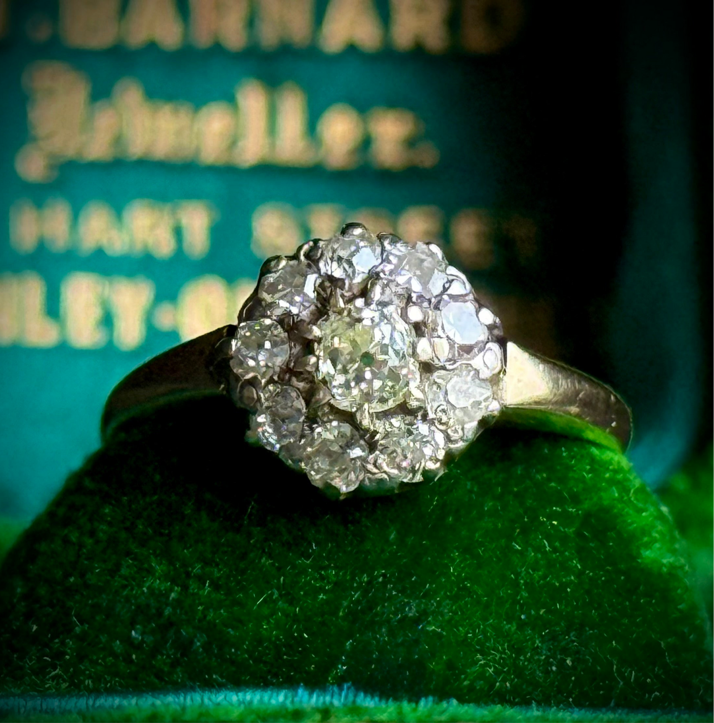 Antique Victorian Diamond Cluster Ring in 18 Carat Gold; Circa 1880