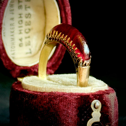 Victorian Garnet Ring in 9 Carat Gold; Circa 1898
