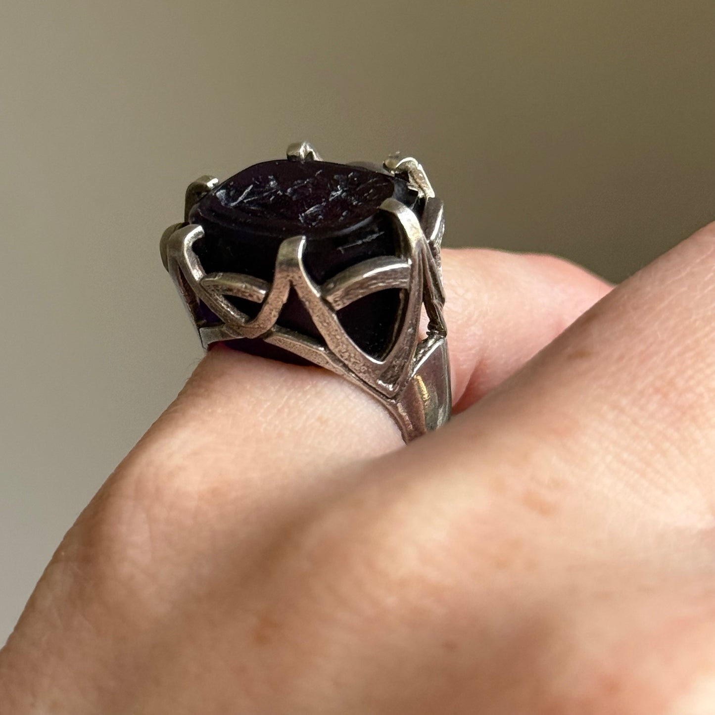 Substantial Vintage Intaglio Ring in Silver