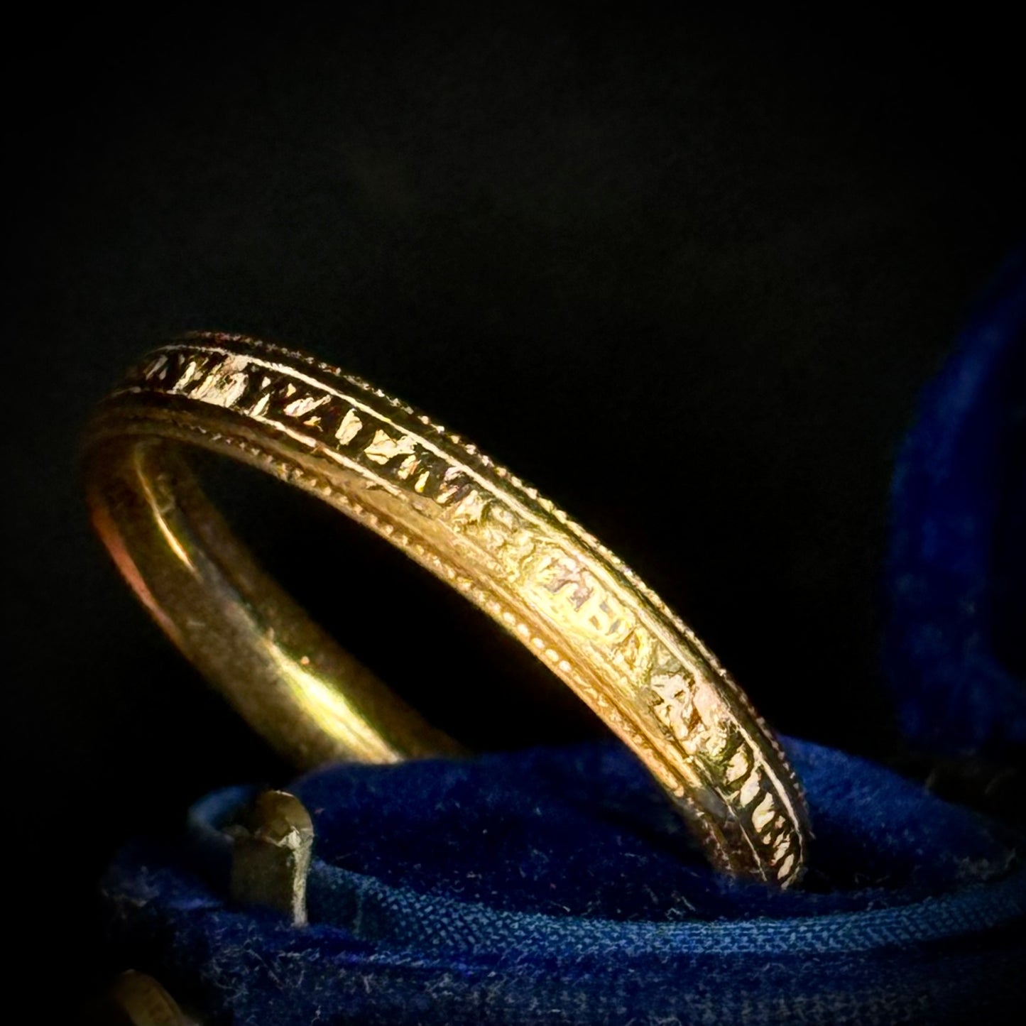 Antique Georgian White Enamel Mourning Ring; Circa 1771