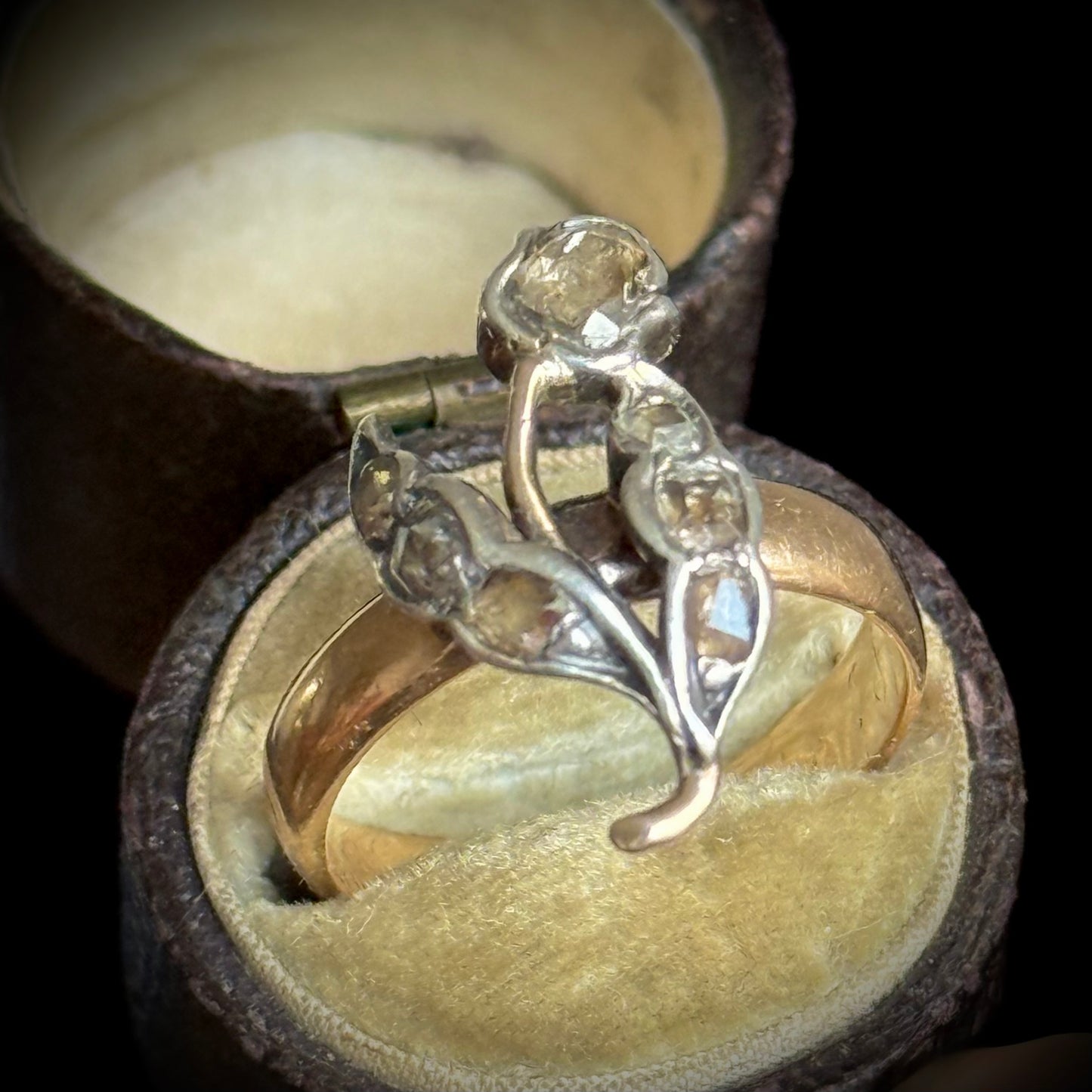 Unique Georgian Diamond Tulip Ring in 18 Carat Gold