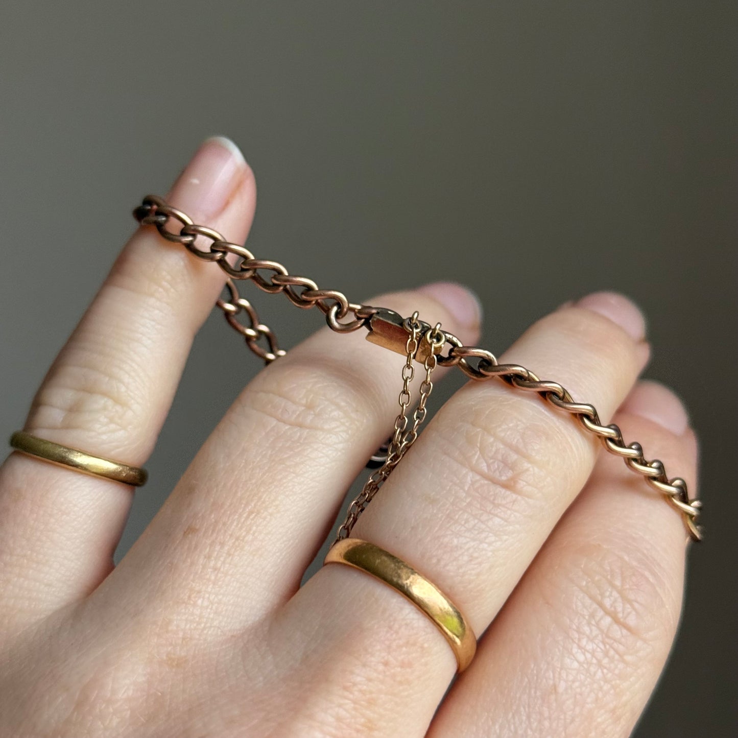 Antique 'K H' Diamond, Ruby & Sapphire Bracelet in 9 Carat Gold