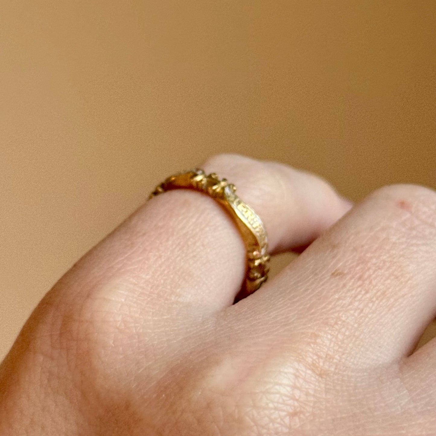Georgian White Enamel Mourning Ring; Circa 1746
