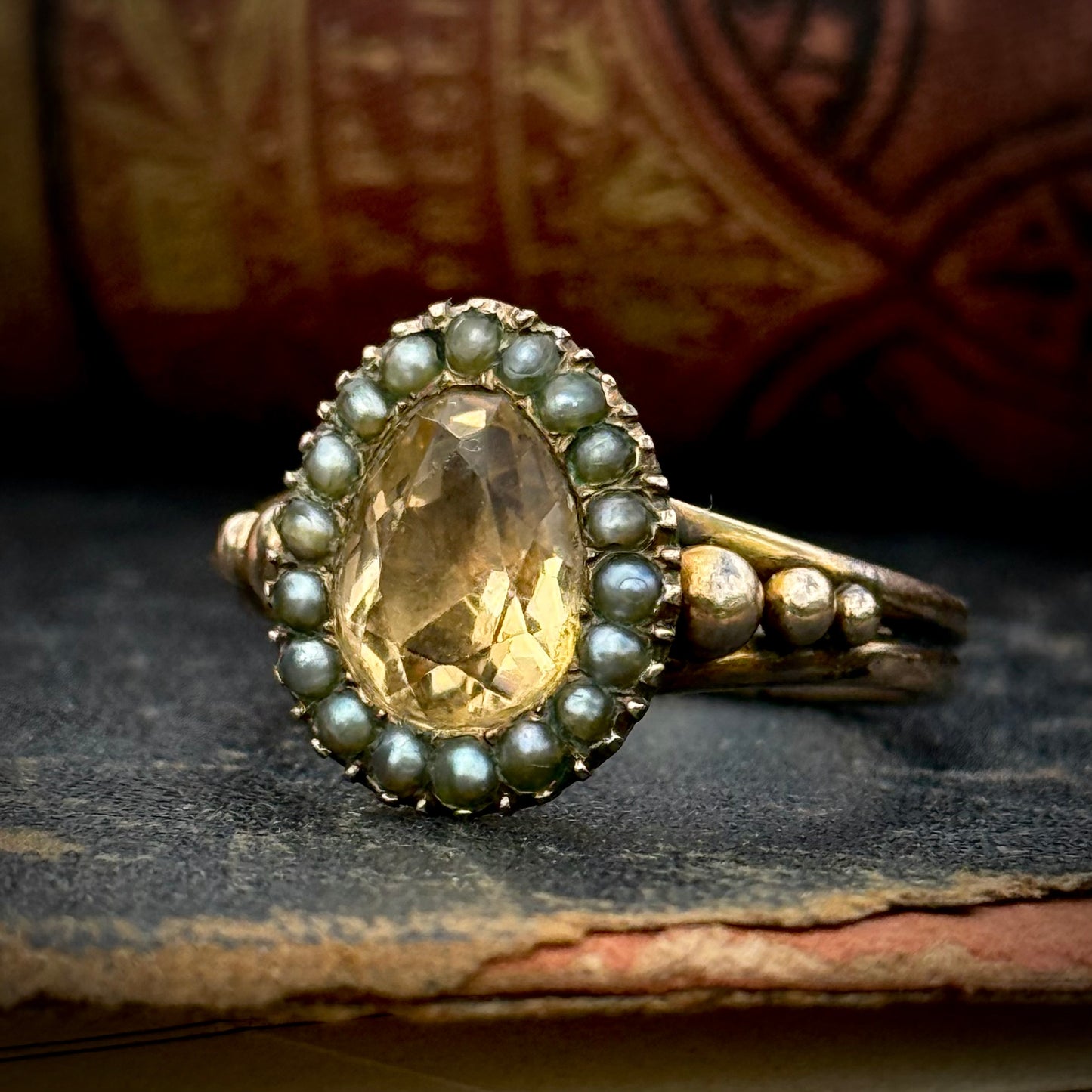 Antique Georgian Foil Back Paste Halo Ring