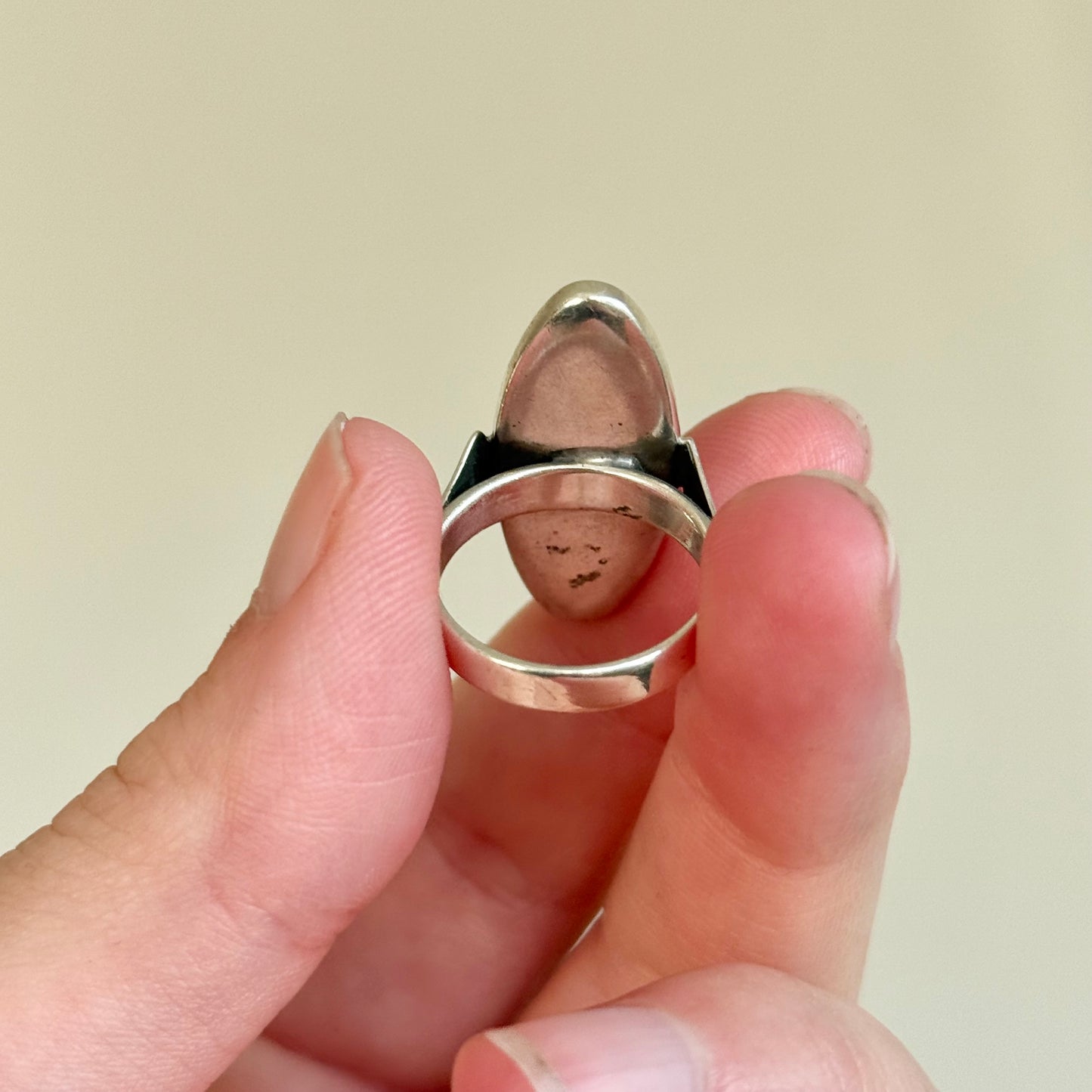 Vintage Shibayama Ring in Sterling Silver