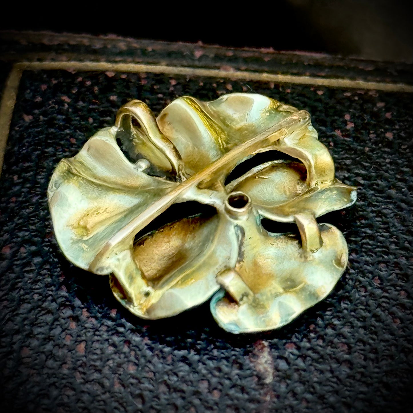 Antique Enamel & Diamond Pansy Pendant