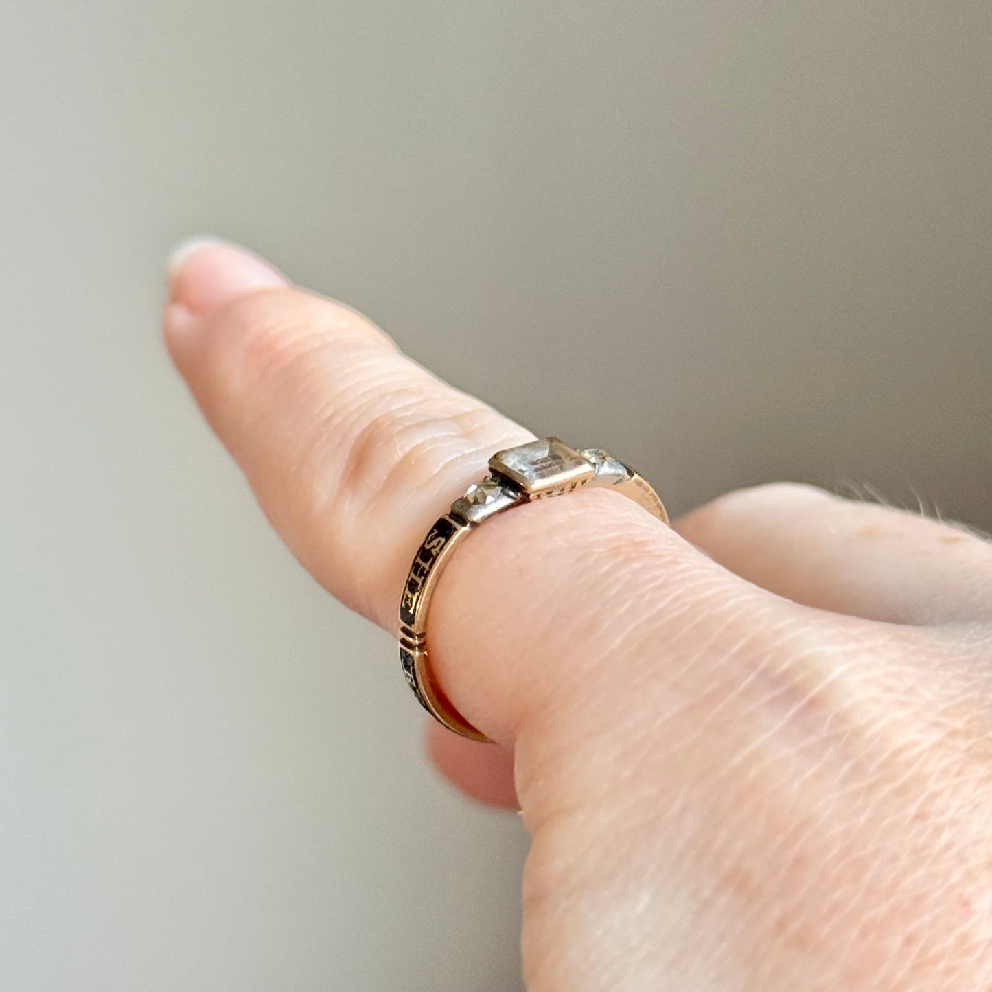 Exceptional Diamond Georgian Mourning Ring; Circa 1750
