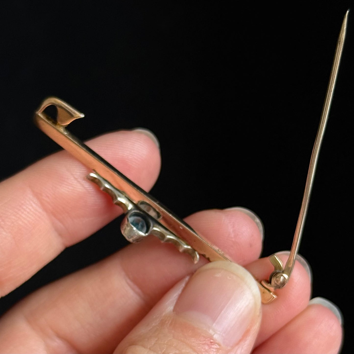 Edwardian Paste Bat Brooch in 9 Carat Gold