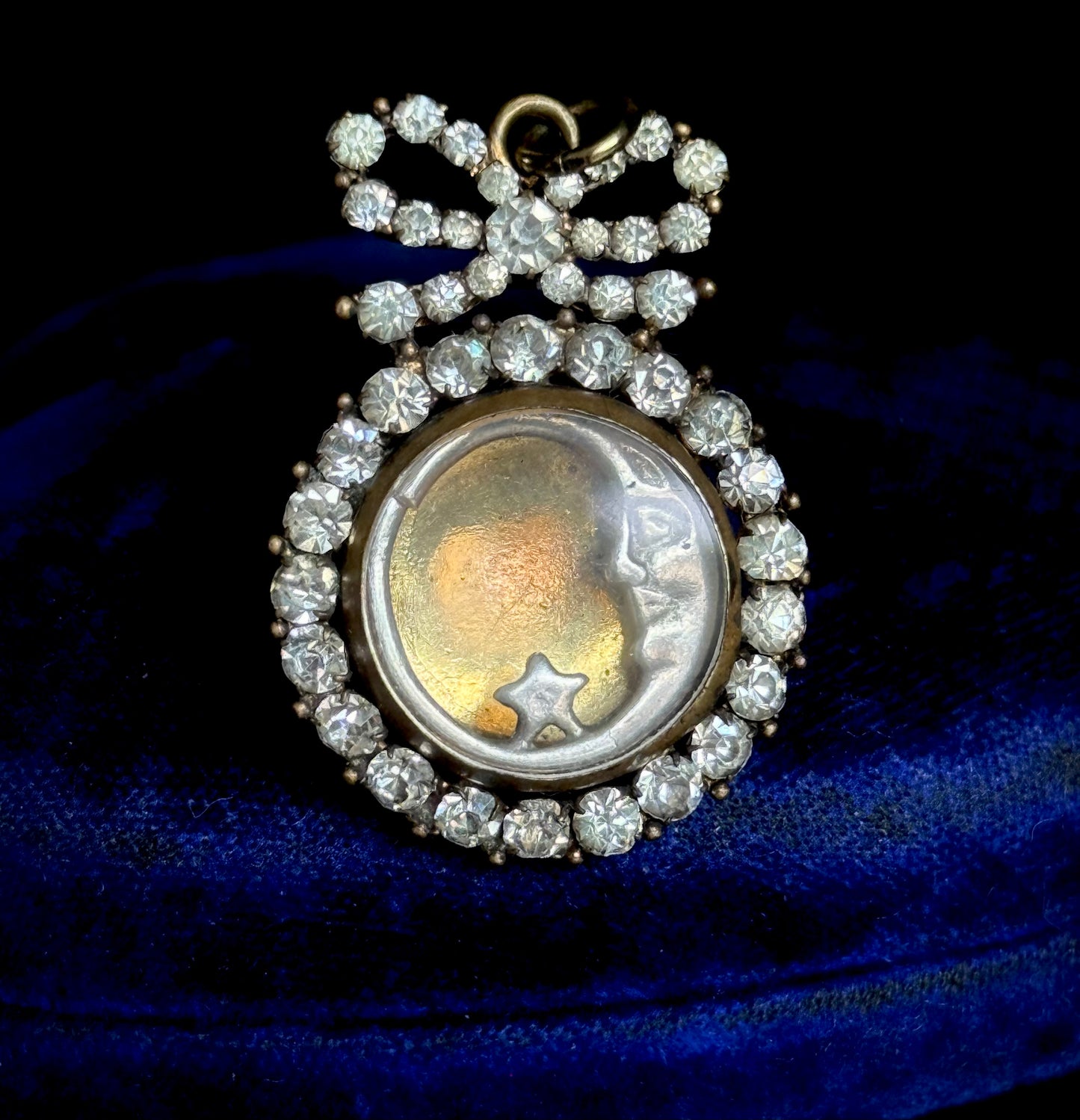 Edwardian Paste Locket & Bow Pendant