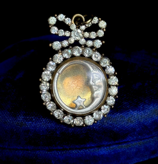 Edwardian Paste Locket & Bow Pendant