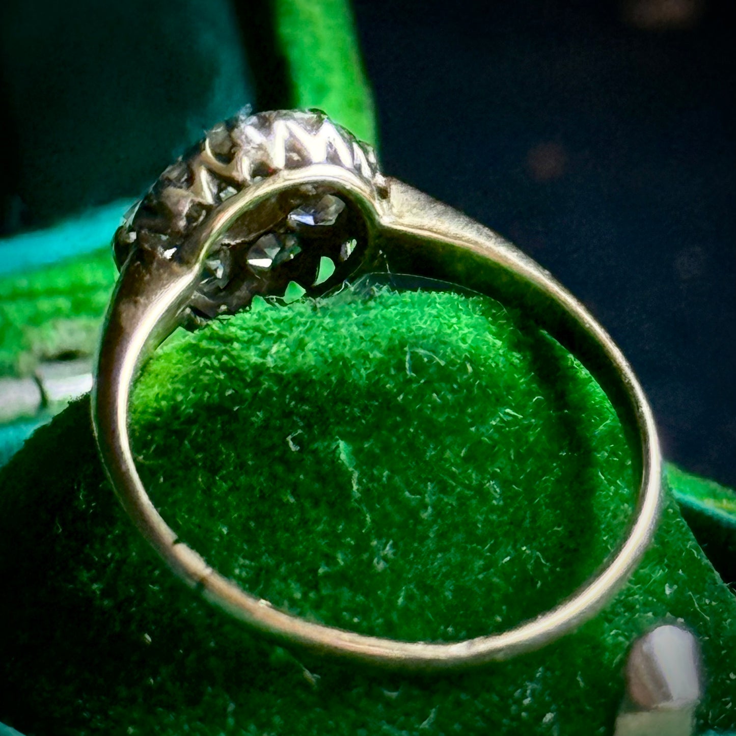 Antique Victorian Diamond Cluster Ring in 18 Carat Gold; Circa 1880