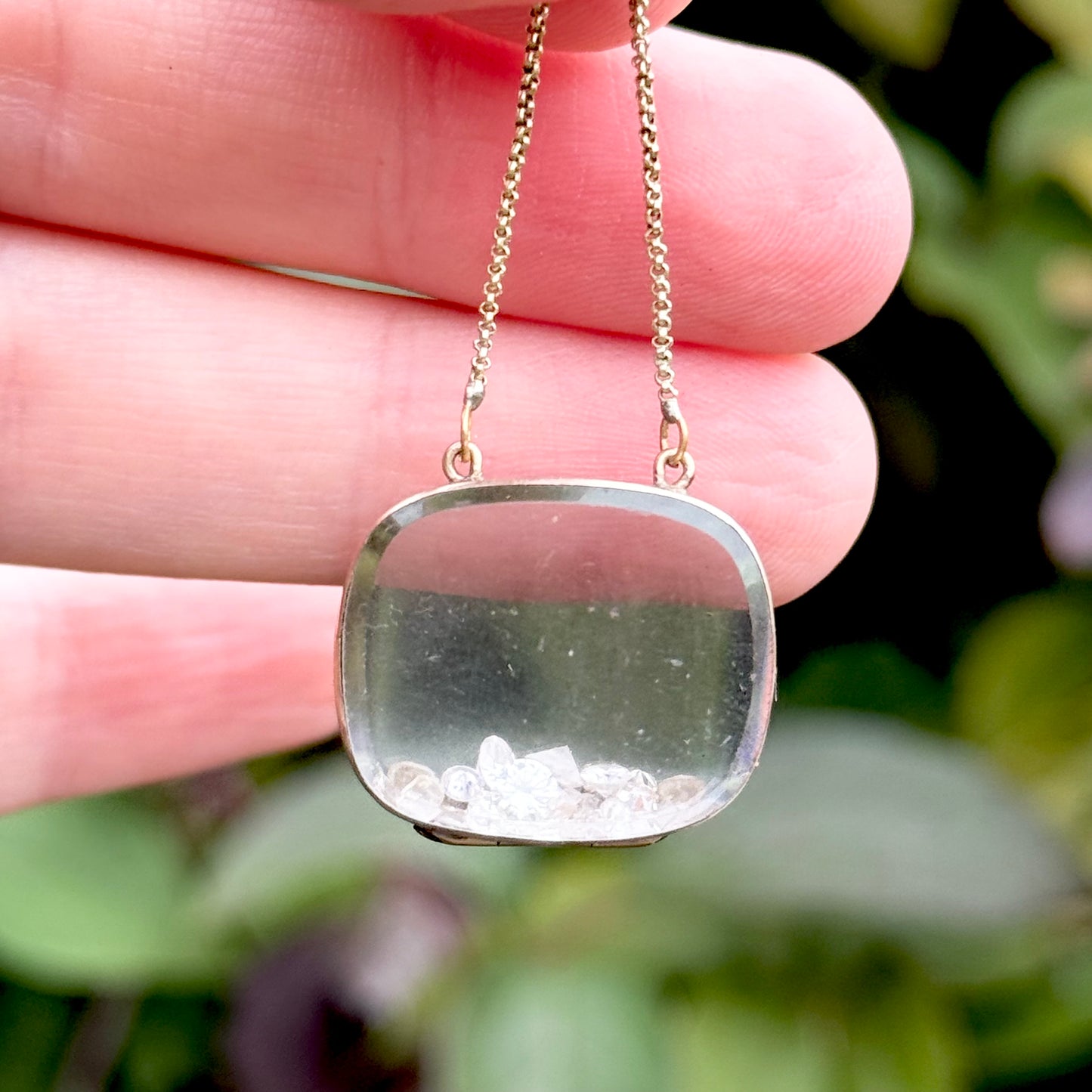 Late Georgian Gold Double Glazed Locket Pendant; Circa 1830