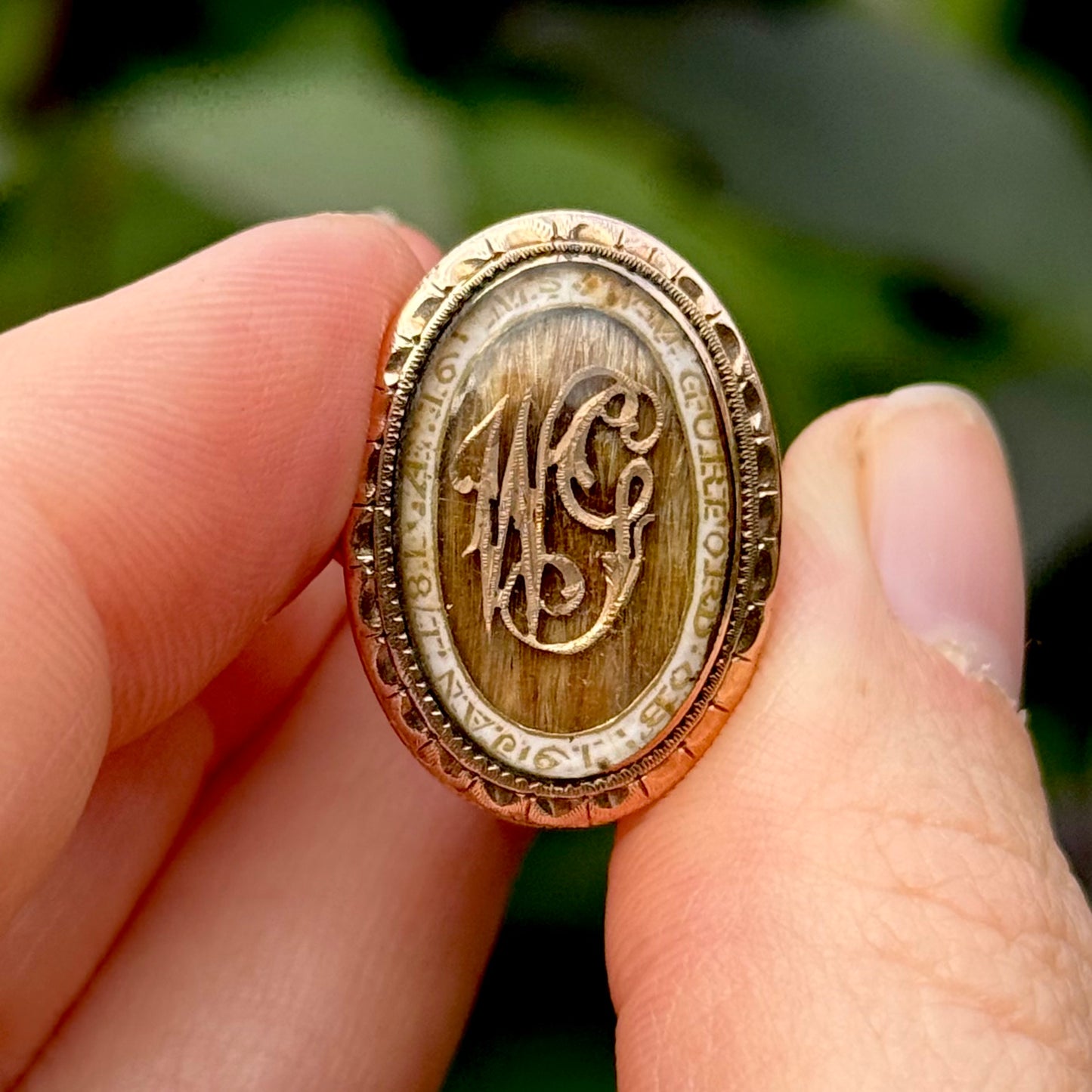 Georgian Enamel Mourning Ring in 9 Carat Gold; Circa 1781