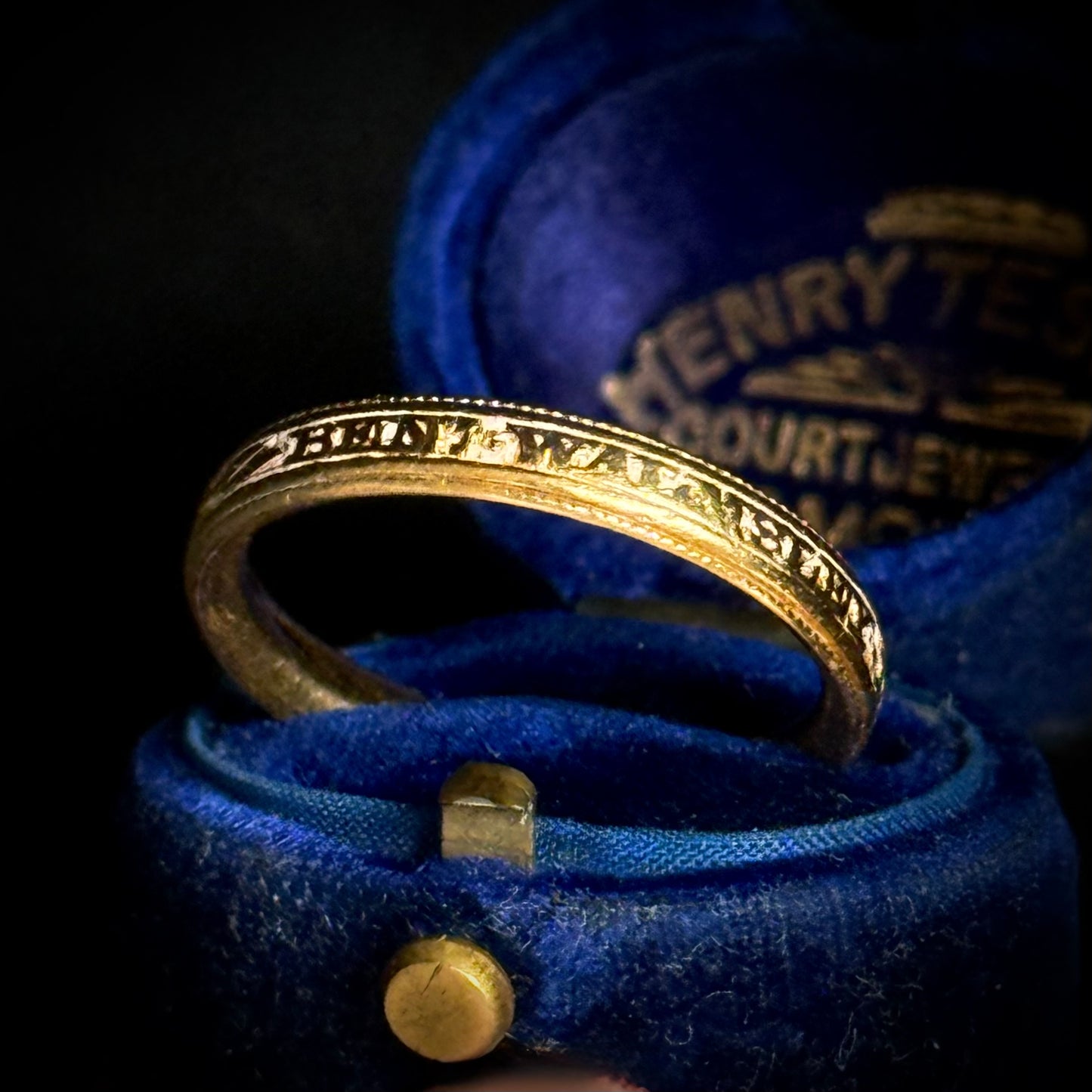 Antique Georgian White Enamel Mourning Ring; Circa 1771