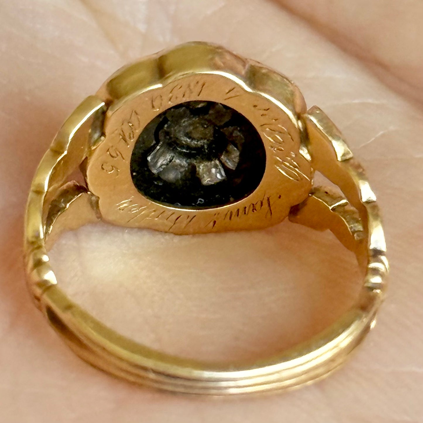 Antique Diamond Mourning Ring; Circa 1839