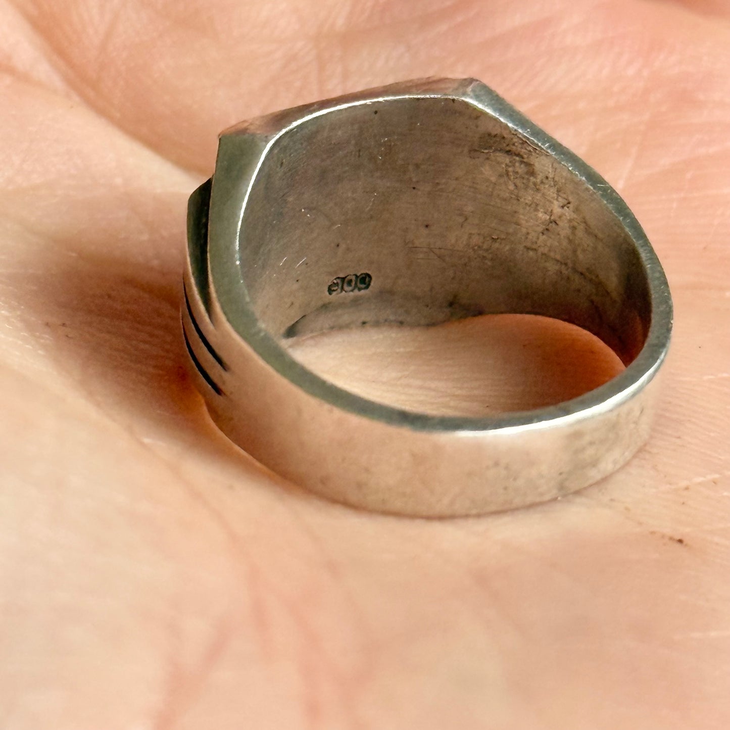 Antique Victorian Silver Heraldic Signet Ring