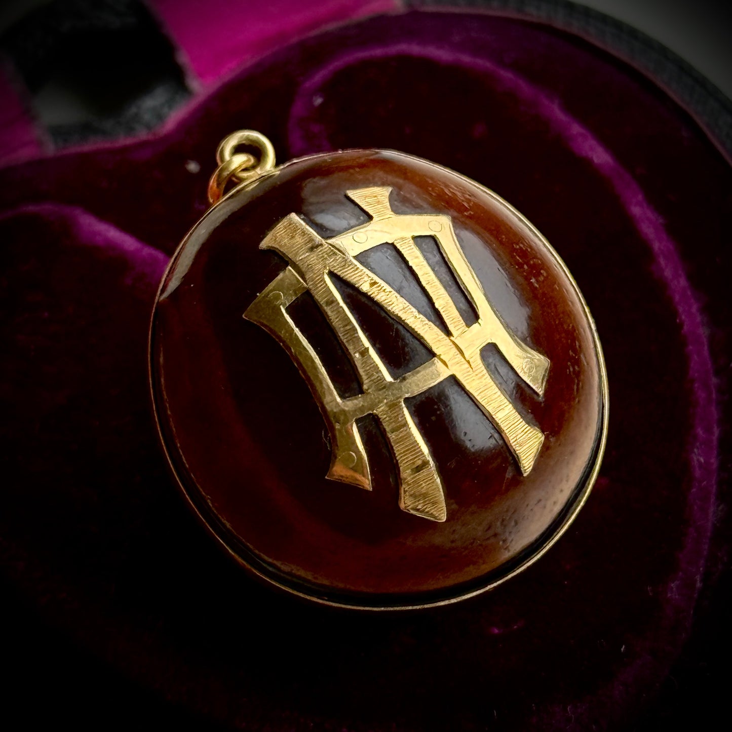 Victorian Sea Bean Pendant with Zodiac Crab Design