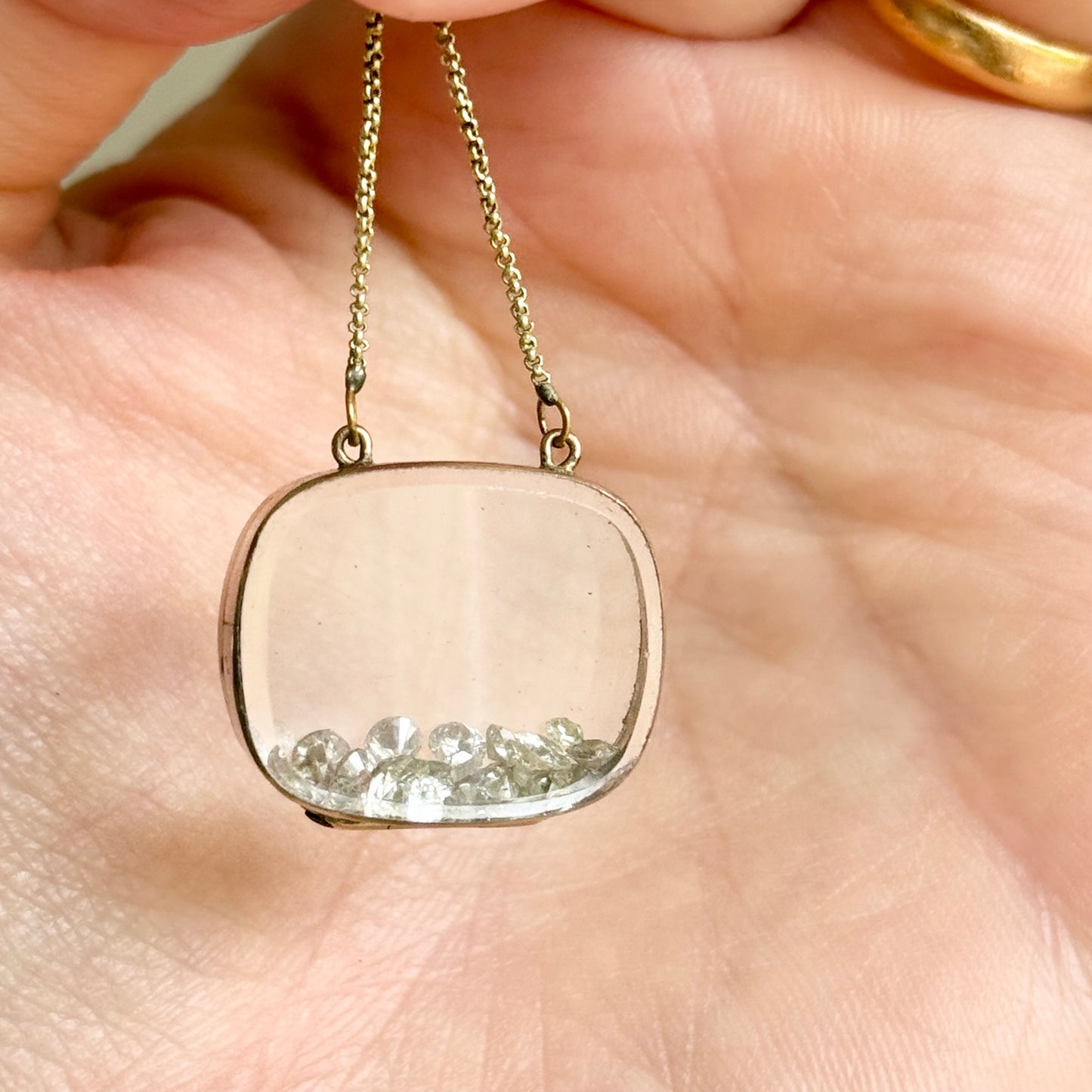 Late Georgian Gold Double Glazed Locket Pendant; Circa 1830