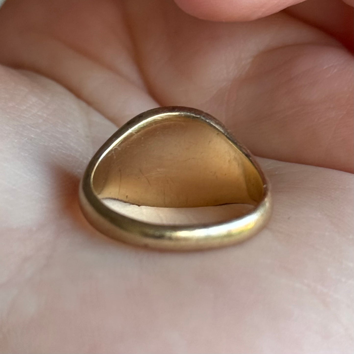 Vintage Duelling Dragons Signet Ring in 9 Carat Gold; Circa 1980