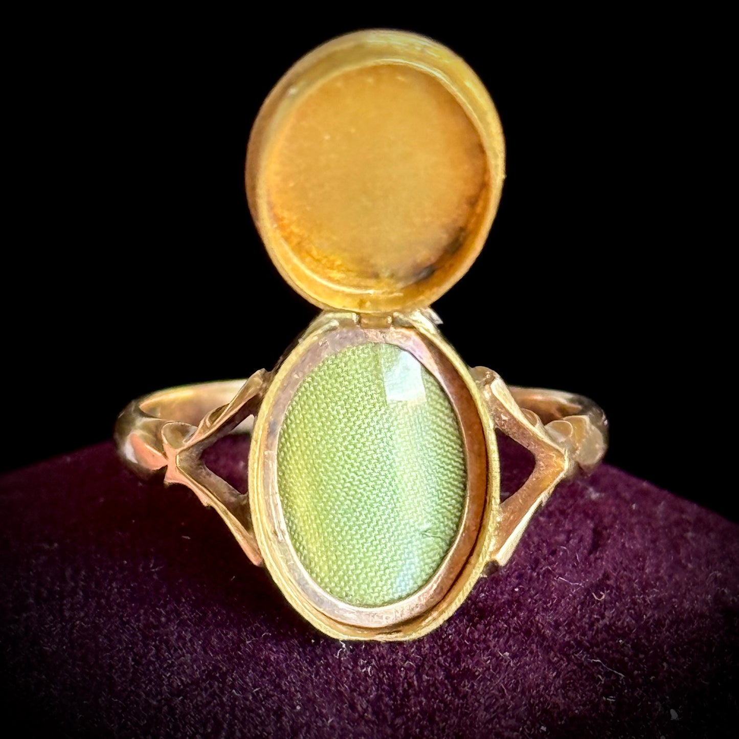Antique Monogram Locket Ring; Circa 1890