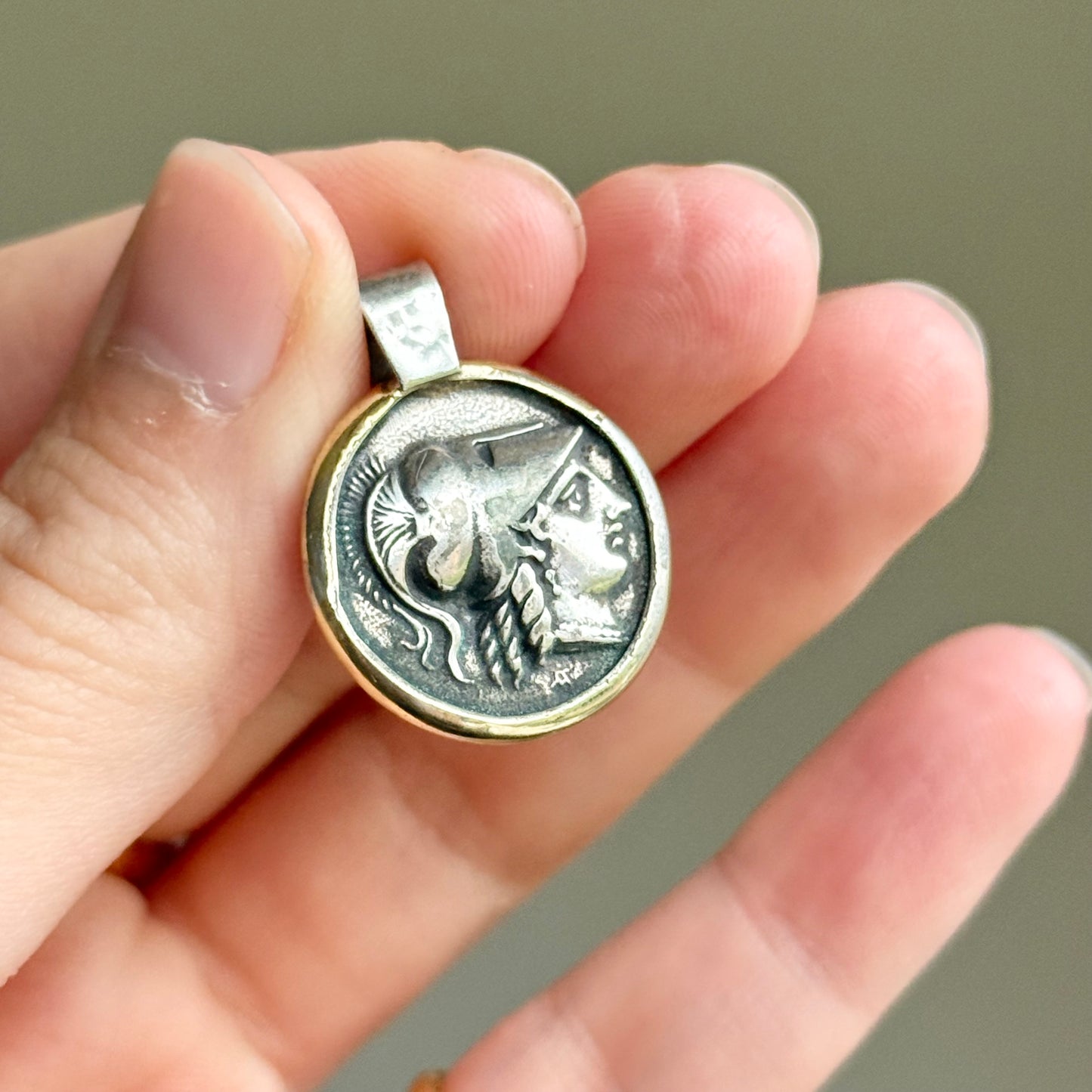 Goddess Athena Coin Pendant