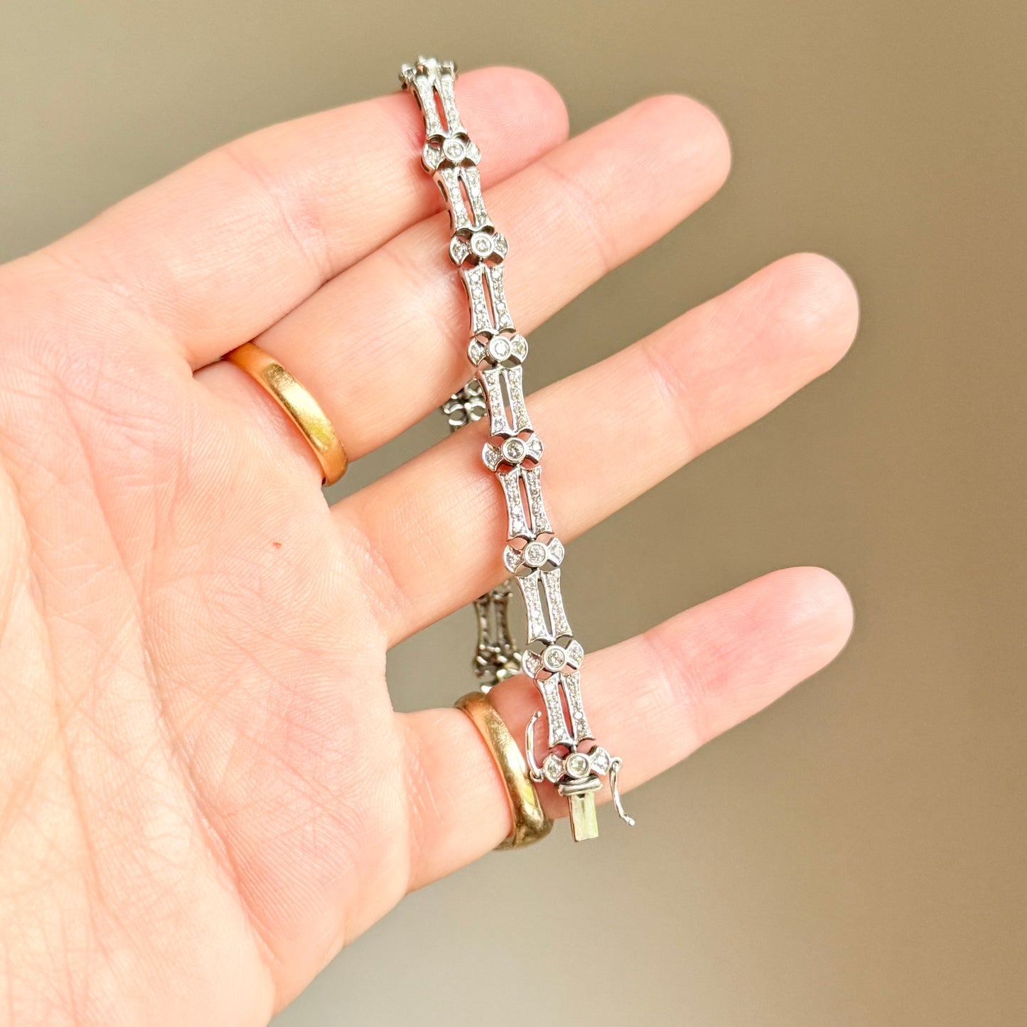 Vintage Diamond Antique Style Bracelet in 14 Carat Gold