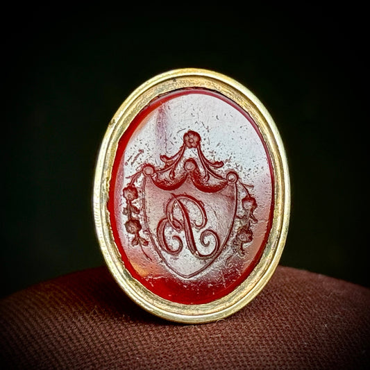 Antique Victorian 'R' Intaglio Fob Pendant