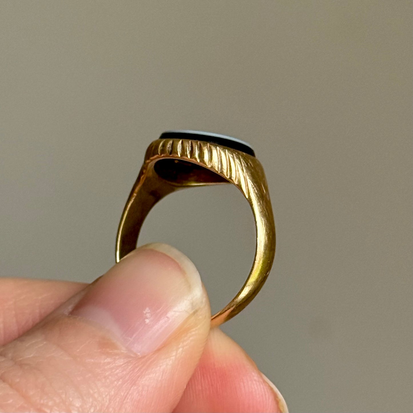 Antique Victorian Monogram Signet Ring in 18 Carat Gold; Circa 1890