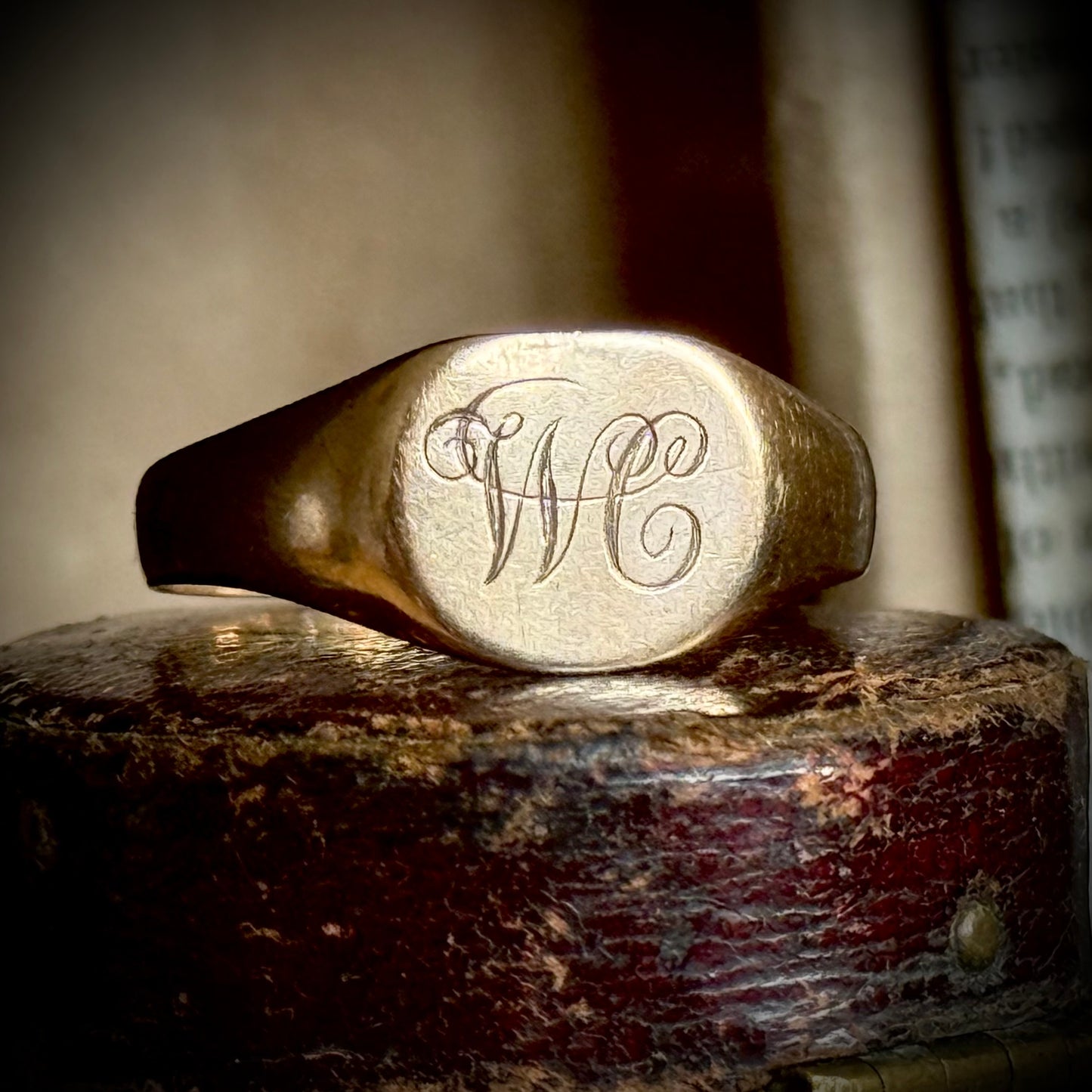 Antique Signet Ring in 9 Carat Rose Gold; Circa 1909
