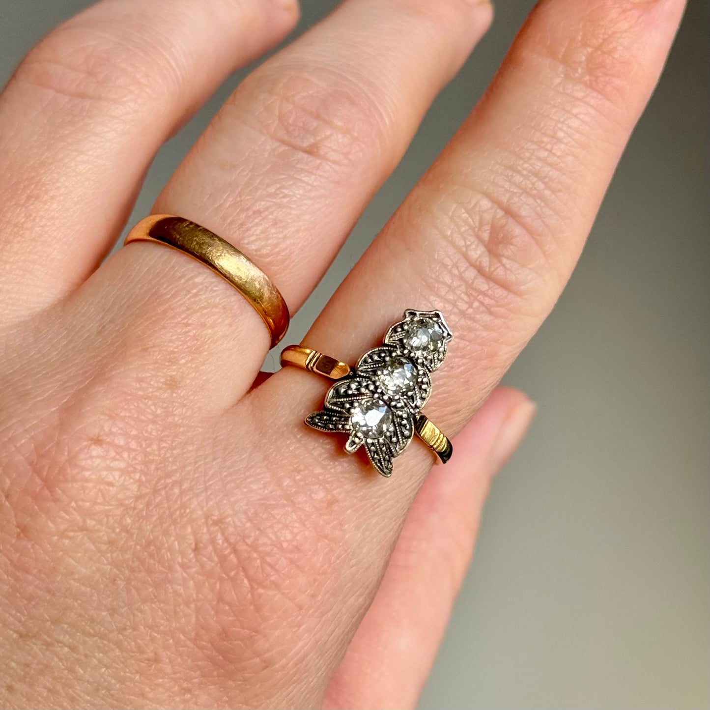 Antique Victorian Diamond Arrow Ring; Circa 1880