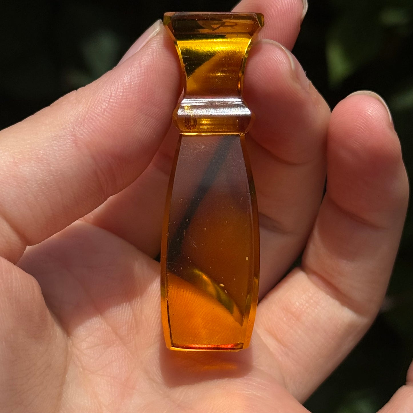Antique Amber Glass Wax Seal Monogram 'A'
