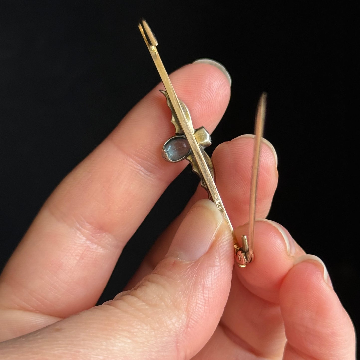 Edwardian Paste Bat Brooch in 9 Carat Gold