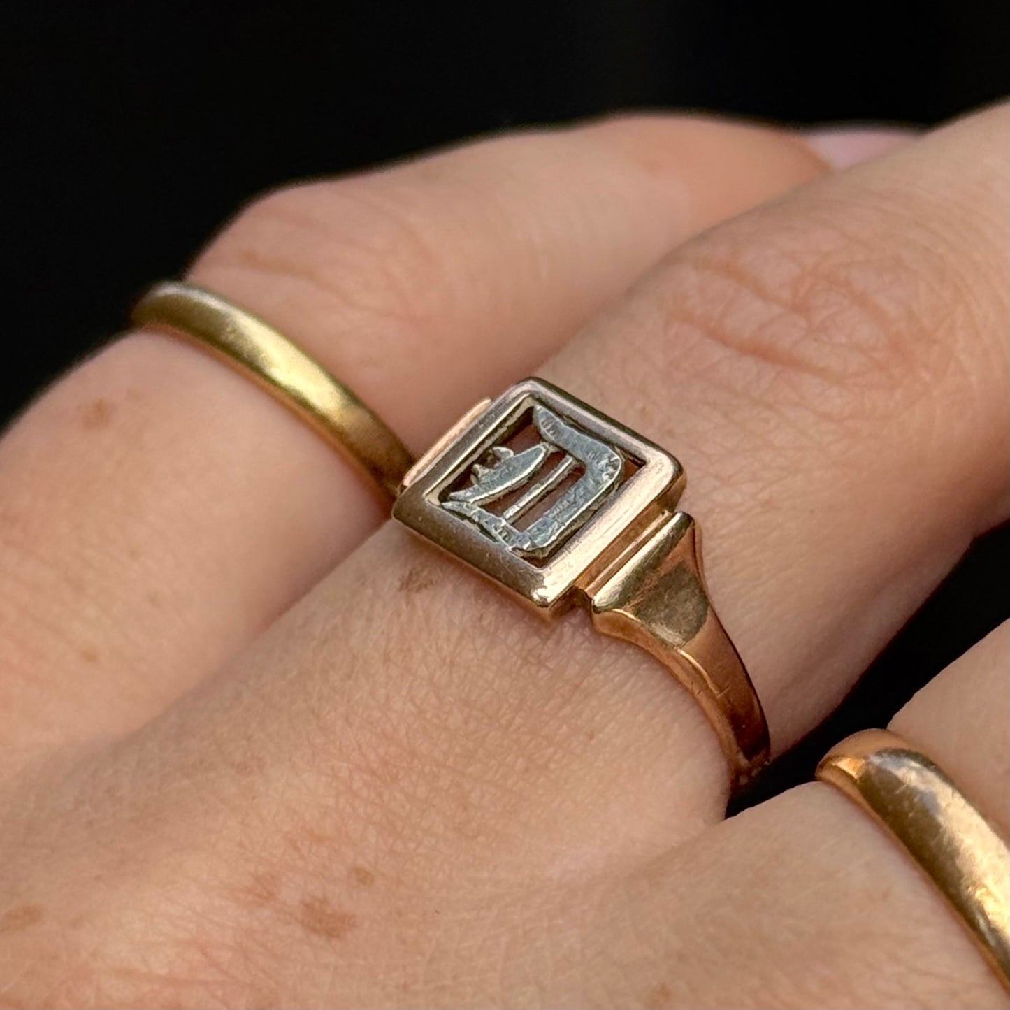 Antique Monogram 'D' Signet Ring; circa 1926
