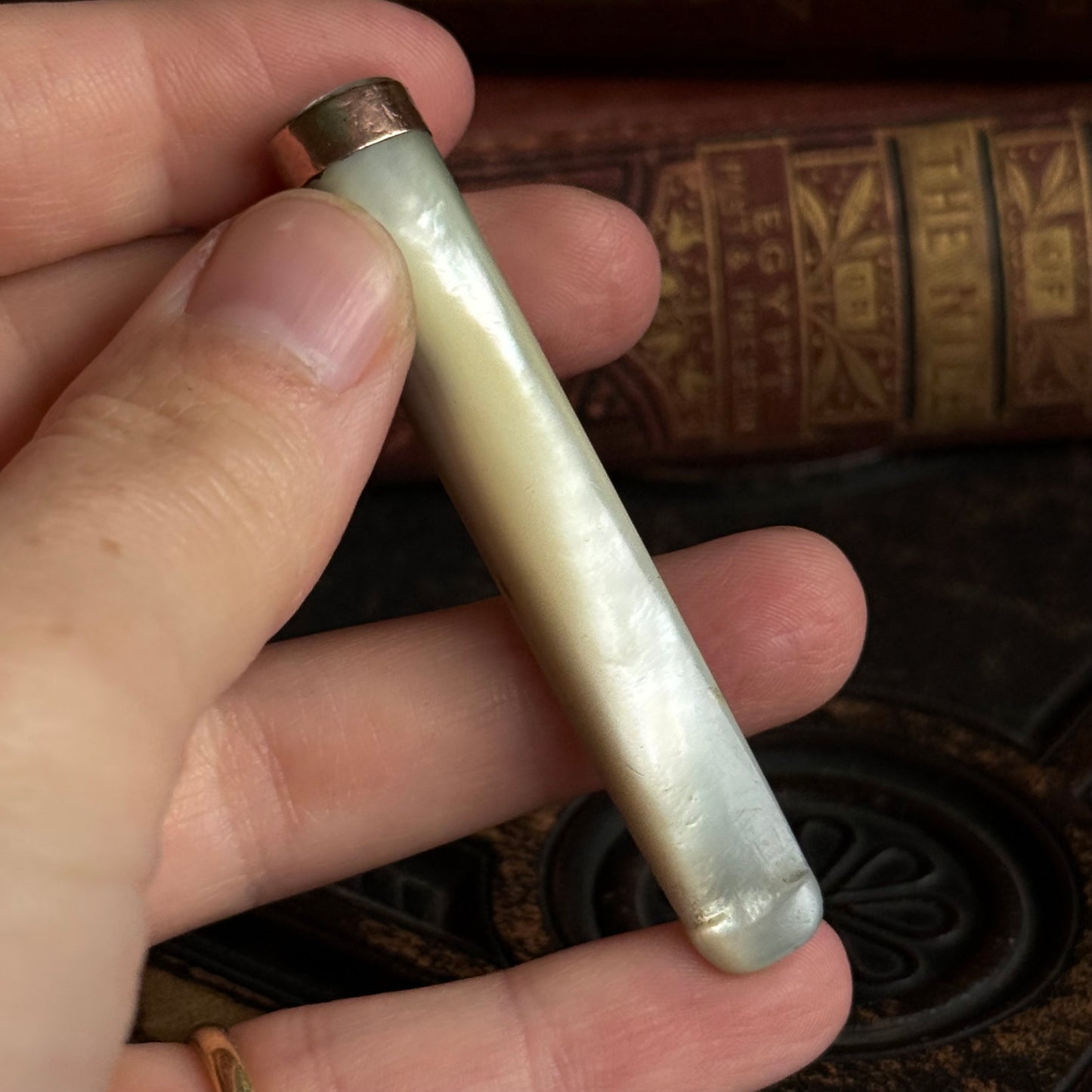 Antique Mother of Pearl Shibayama Cigarette Holder with Box