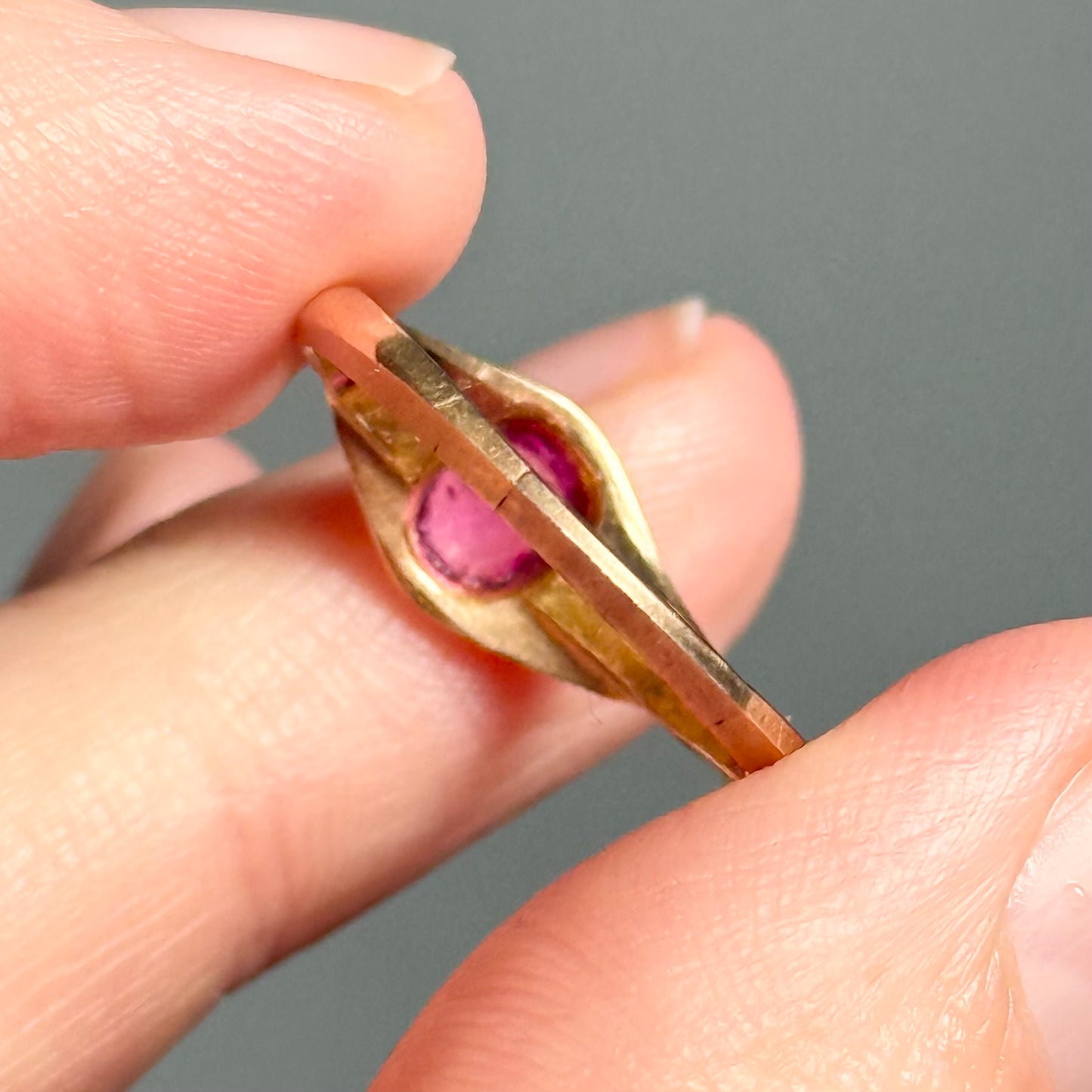 Antique Victorian Pink Sapphire & Enamel Ring