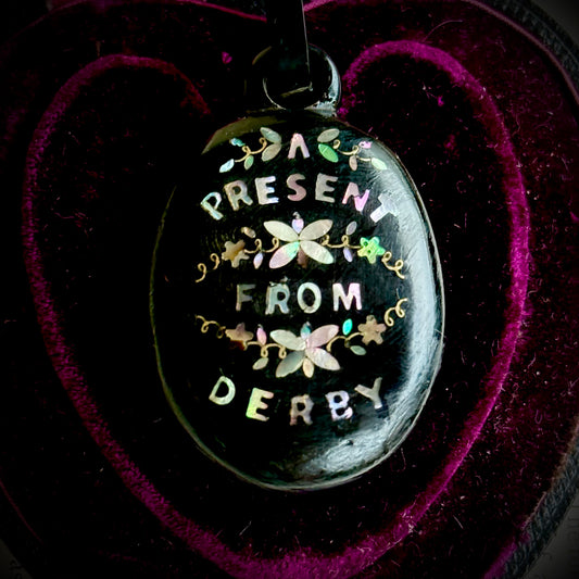 Victorian Derby Whitby Jet Pendant ; Circa 1870