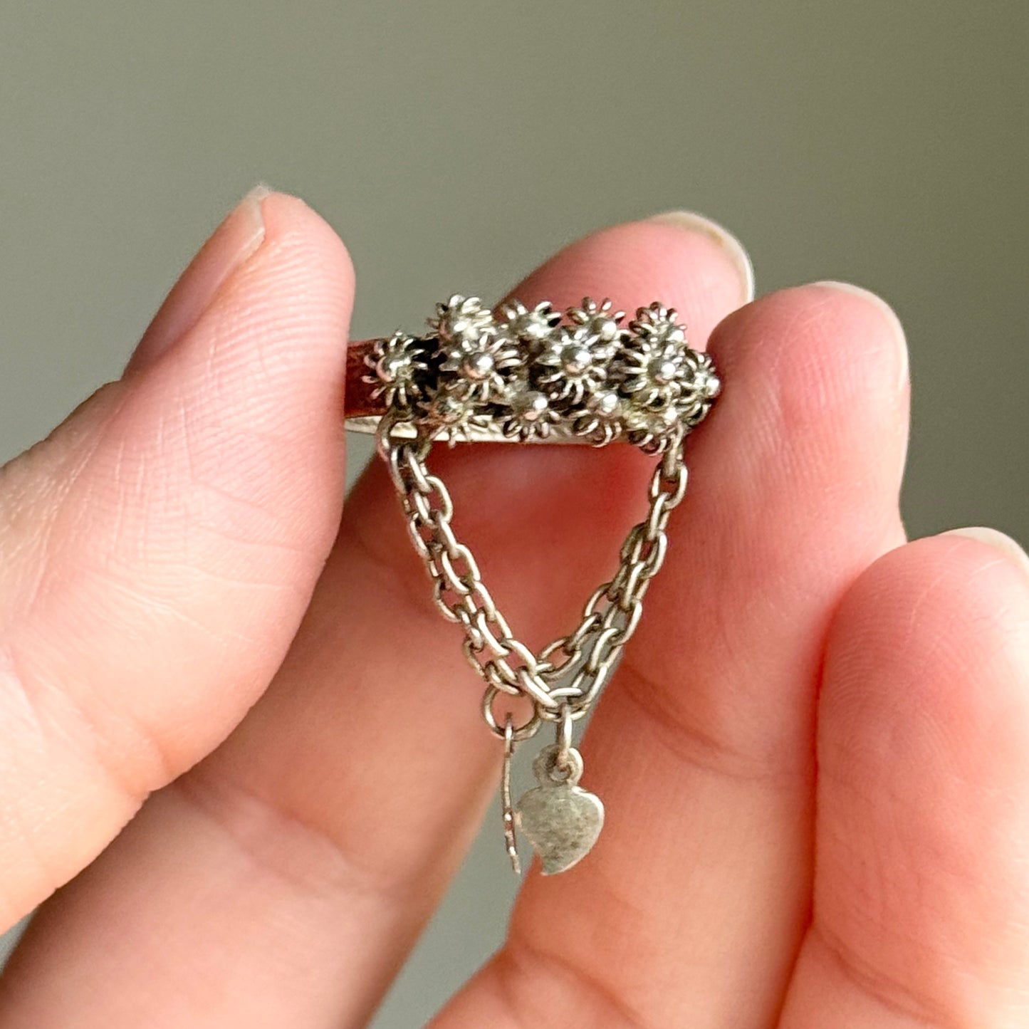 Antique Victorian Italian Cannetille Ring in Silver